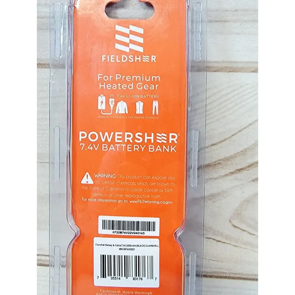 Fieldsheer Mobile Warming 7.4v Powersheer Standard Capacity Battery & Cable NEW